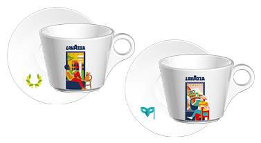 Roma & Venezia Cappuccino Cups & Saucers (Set of Two)